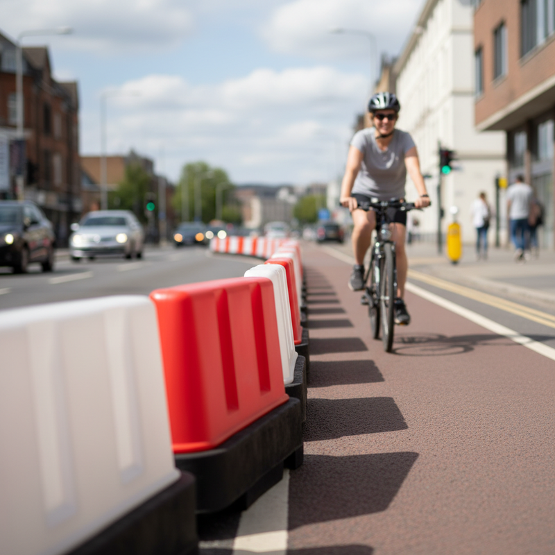 Gray 1 Metre Heavy Duty Self-Weighted Traffic Separator for Road Safety