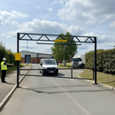 Gray Premium Ladder Style Fixed Height Restriction Barrier with Lower Gate