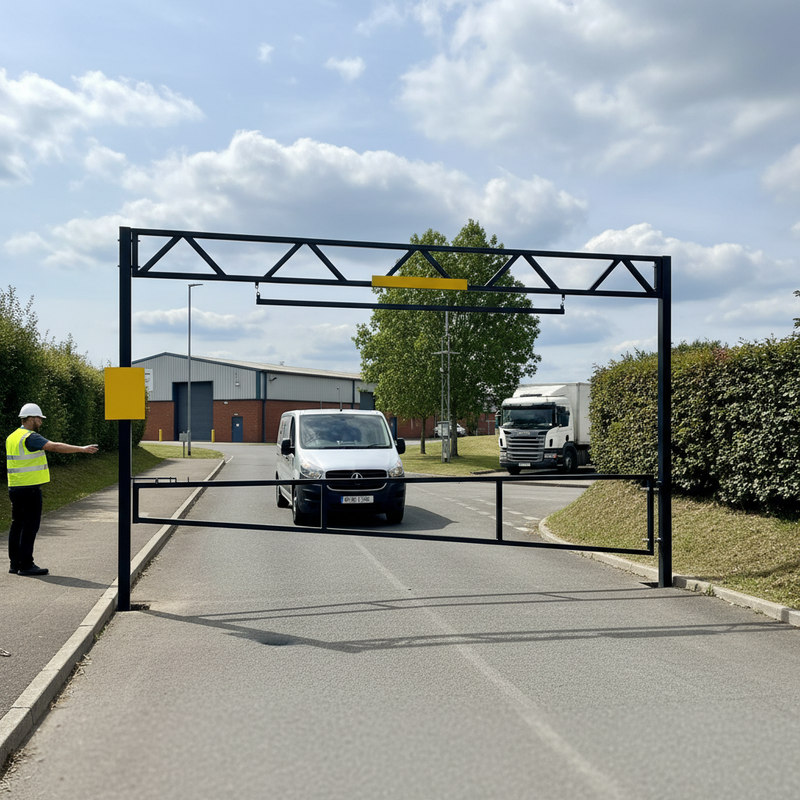 Gray Premium Ladder Style Fixed Height Restriction Barrier with Lower Gate