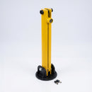 Fold-down steel driveway bollard, yellow, 4-bolt ground fixing (view 2)