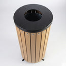 Open Top Wood-Effect Steel Waste Bin 40 Litre 755mm (view 2)