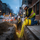 Dark Slate Gray High-Visibility Detectable Mesh for Underground Services - 200mm x 100m