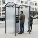 Light Gray Premium Pay Point Shelter with Galvanised Steel and Toughened Glass