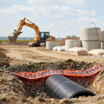 High-Performance Underground Warning Tape, 150mm x 365m - Red