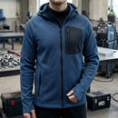 Fleece Work Hoodie with Thumb Grip - Deep Blue/Black