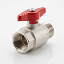 1" BSP Male x Female Plated Brass Ball Valve, 25 Bar, 80mm (view 2)