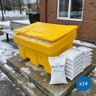 12 Cu Ft Grit Bin with 350kg White Rock Salt Winter Pack