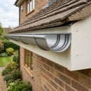 Half Round Aluminium Gutter Jointer 125mm Marine Grade — RAL 7036 (in use)