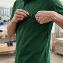 Forest Green Polo Shirt with Front Pocket - Cotton-Polyester (view 2)