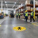 Light Slate Gray High-Performance Attention Pedestrian Traffic Floor Sign - Slip Resistant