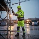 Dark Slate Gray Premium Two-Tone Hi-Vis Bomber Jacket - Yellow/Navy