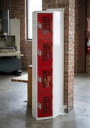Perforated Door 4-Compartment Locker with Cam Lock