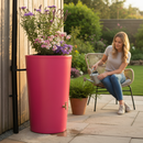 Dim Gray Premium 180 Litre Water Butt Planter with Brass Outlets
