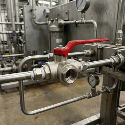 1/4" BSP Female 3-Way L Port Ball Valve, 40 Bar