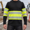Class 1 High Visibility Long Sleeve Top - Black/Hi-Vis Yellow