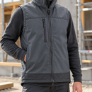 Softshell Stretch Work Vest, Fleece Lined - Steel Grey/Dark Grey (view 2)