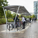 Gray Premium Open Sided Bike Shelter with Galvanised Roof 2m - 5m Extension Bays