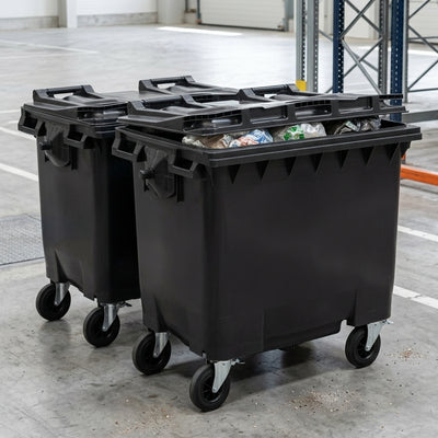 660 Litre 4-Wheeled Bin – Pack of 3 – Polyethylene