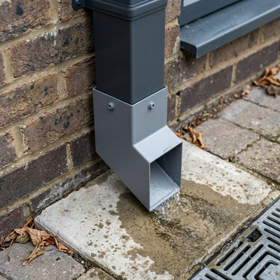 72x72mm Flush Joint Aluminium Downpipe Shoe