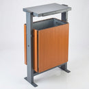 Recycled Plastic Wood Effect Litter Bin 75 Litre with Tilt System (view 2)
