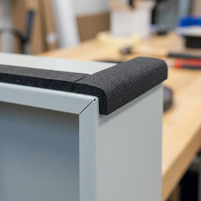 Black Expanded EPDM Foam Strip 25x12mm, Self Adhesive - 10m Roll