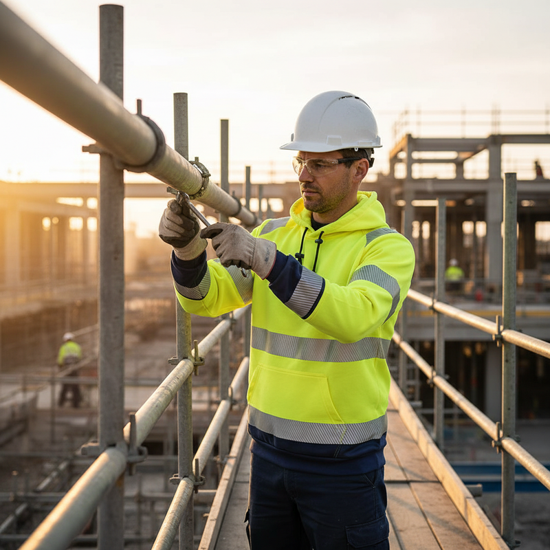 Dim Gray Premium High-Visibility Two-Tone Hoodie Sweatshirt - Yellow/Navy