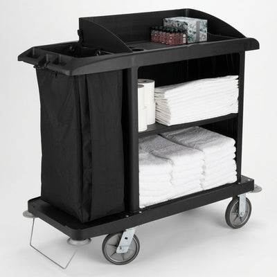 Medium housekeeping cart with locking cabinet, polypropylene