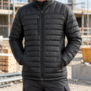 Packable Padded Liner Jacket with Reflective Details - Black
