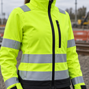 Women's High-Vis Yellow/Black Softshell Work Coat - Class 2/3 (view 2)