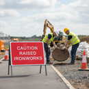 Light Gray Premium Caution Raised Ironworks Metal Sign Face - 1050 x 750mm