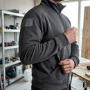 Heavyweight Tech Sweatshirt Jacket with Reinforced Panels - Grey