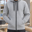 Full Zip Work Hoodie with Kangaroo Pocket - Grey (view 2)