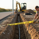 Dark Slate Gray High-Performance Detectable Underground Tape 150mm x 100m