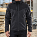 Dark Grey/Black Hooded Fleece Jacket with Reinforced Panels