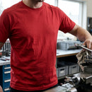 Classic Cotton Crew Neck Work T-Shirt - Red (view 2)