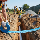 Dark Gray High-Visibility Detectable Underground Tape for Water Pipes 150mm x 100m