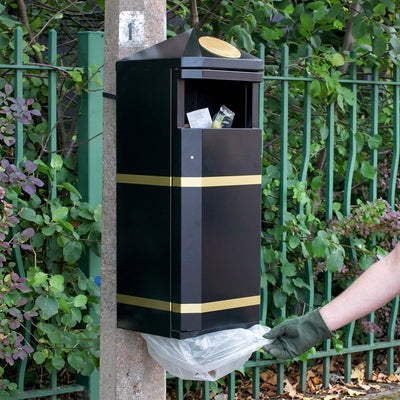 Post Mountable Steel Litter Bin – 70 Litre Galvanised