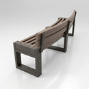 Curved modular bench recycled plastic black brown (view 2)