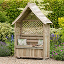 Wooden Arbour with Storage Box and Trellis Panels