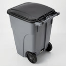 190 litre grey rollout wheeled bin with hinged lid (view 2)