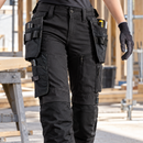 Women's Flexible Work Trousers with Removable Tool Pockets – Black (view 2)