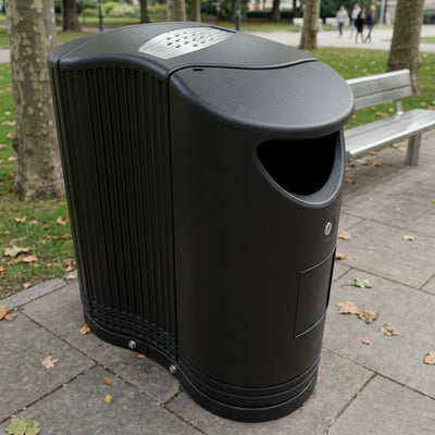 Dual-Stream Plastic Litter Bin 170L with Front-Opening Doors