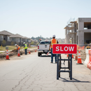 Light Gray Premium Quick-Fit Sign Face for Traffic Safety - SLOW