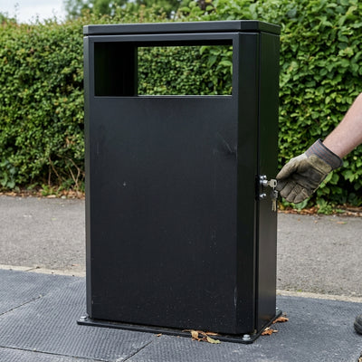Galvanised Steel Litter Bin – 90 Litre with Slam Lock