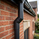 Flush Joint Aluminium Downpipe Bends 63mm Diameter — RAL 7021 / 112.5 Deg (in use)