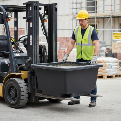 250 Litre Eco-Friendly Mortar Tub with Forklift Access - Heavy Duty