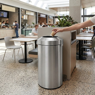 120 Litre stainless steel open top litter bin