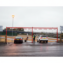 Light Gray Double Fixed Height Restrictor for Two Lanes - Heavy Duty Access Control