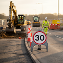 Dim Gray High-Performance 30mph 750mm Q-Sign for Traffic Management