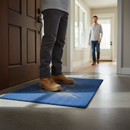 Dark Slate Gray High-Performance Cotton Thin Door Mat - Blue - Machine Washable